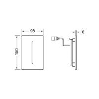 Панель смыва для унитаза TECE TECEfilo-Solid 7,2В 92420 схема 2 Панель смыва для унитаза TECE TECEfilo-Solid 7,2В 92420 схема 2