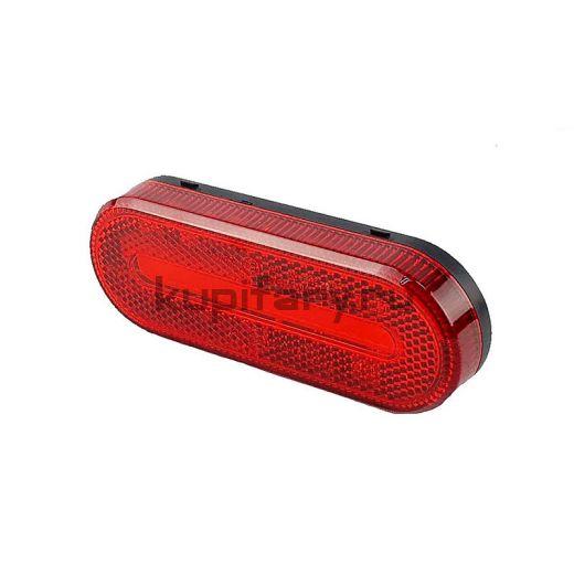 Овальный габаритный LED фонарь красный 12-24 вольт GB1425