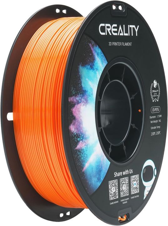 CR-PETG пластик для 3Д принтеров CREALITY 1.75mm, 1кг Оранжевый