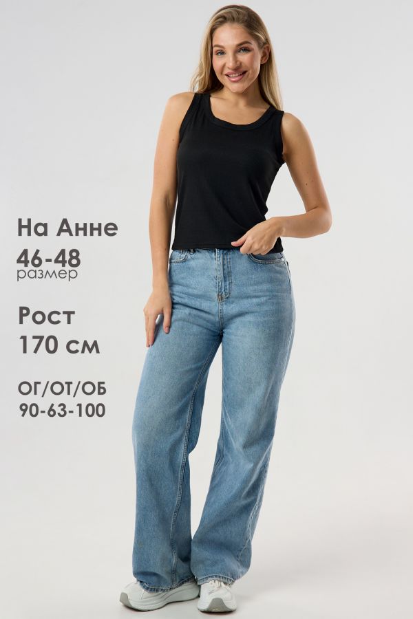 Майка женская в рубчик [черный]