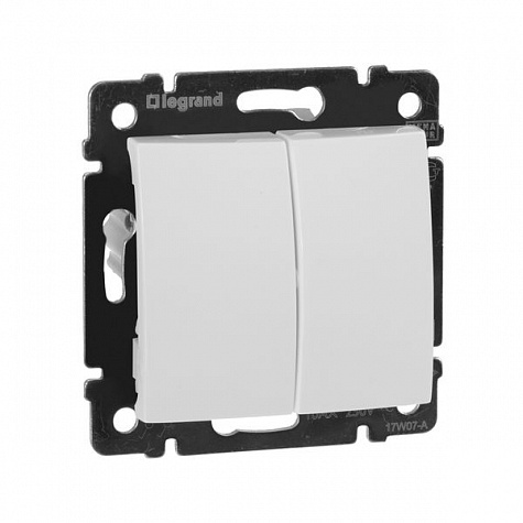 выключатель б/п двухклавишны legrand VALENA