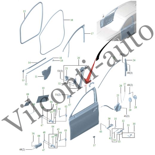 ДВЕРЬ ПЕРЕДНЯЯ ПРАВАЯ HONGQI H5 II 2022-2025 6101020HF01S2 100% ОРИГИНАЛ