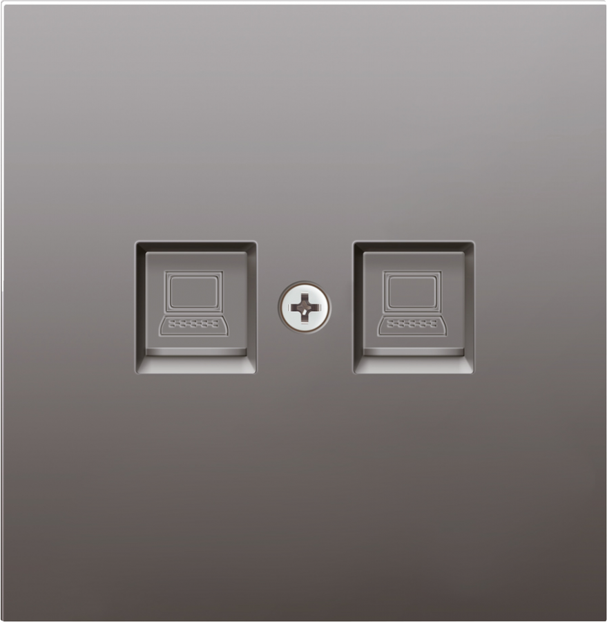 Накладка для розетки RJ45, 2-я, сталь, серия R98