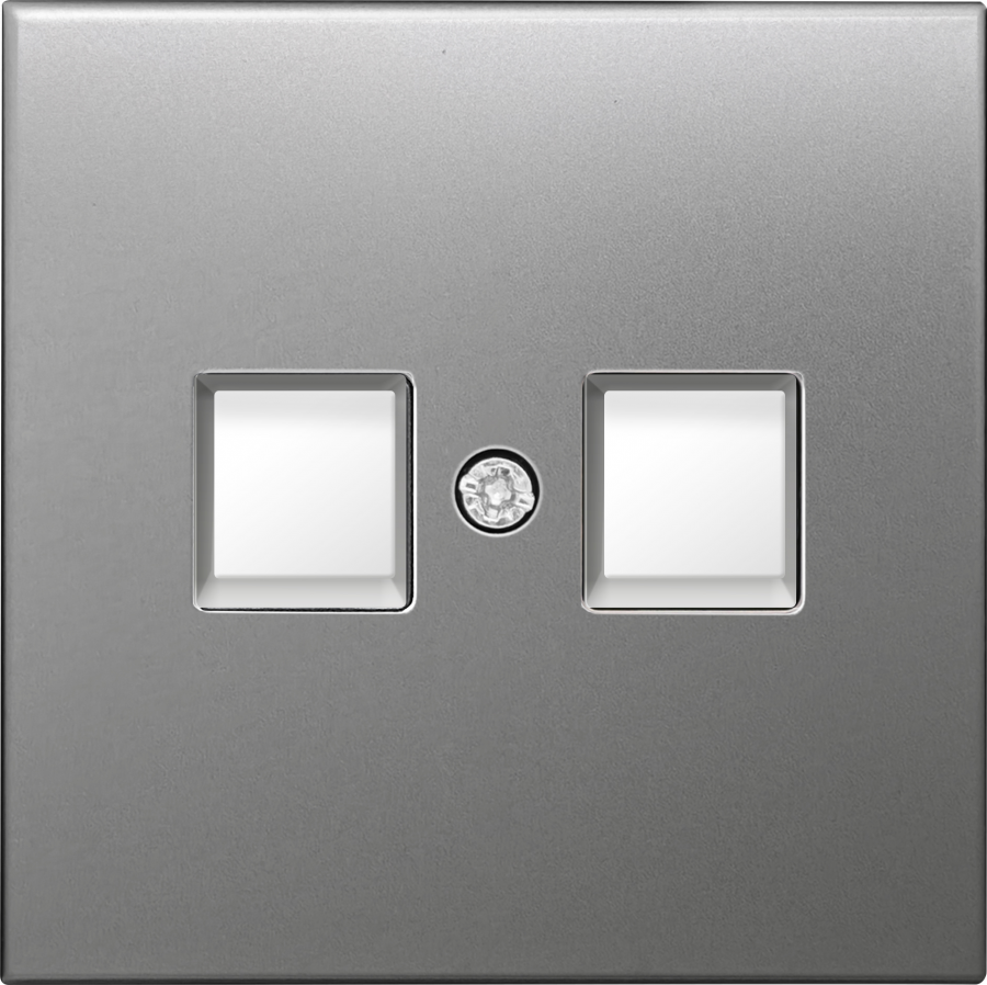 Накладка для розетки RJ45, 2-я, благородная сталь, серия R98 METAL