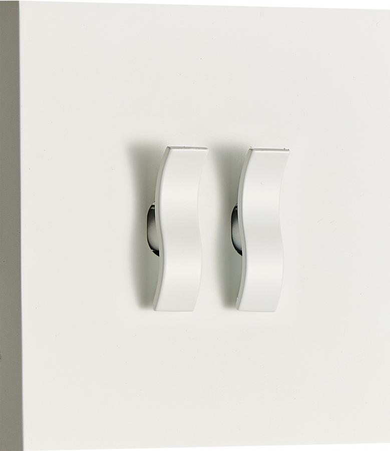 Переключатель на 2 тумблера, клавиша Wave, 10AX 250V, белый, серия N96