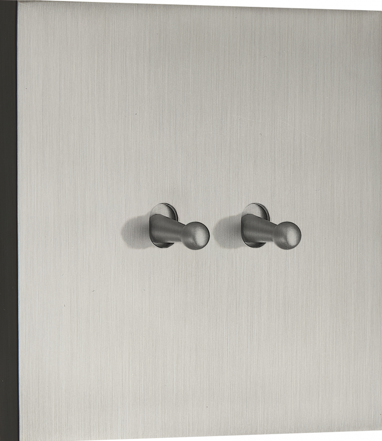 Переключатель на 2 тумблера, каплевидный, 10AX 250V, вороненая сталь, серия N96