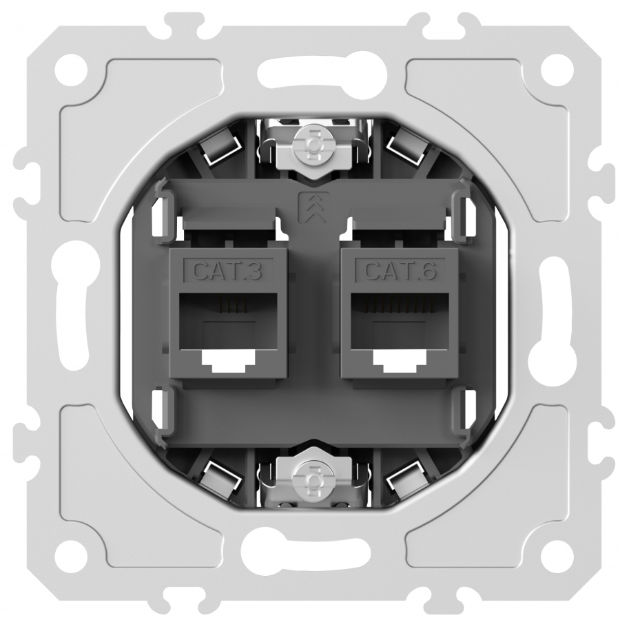 Механизм розетки RJ11 + RJ45 (двойная) cat.3/6/ClassE-4/8, серия DB