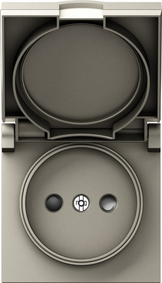 Накладка для розетки без заземления, с крышкой, 16A 250 В~, матовый кашемир, серия A07