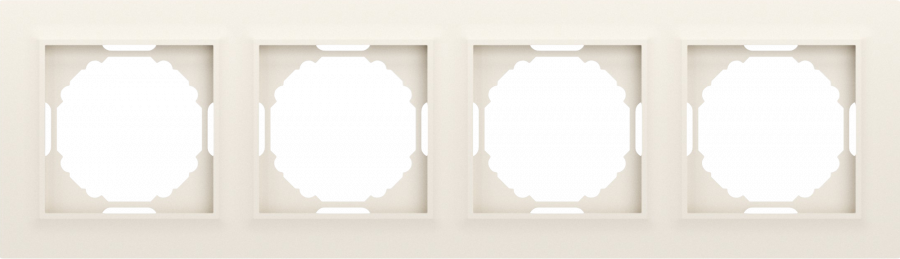 Рамка 4-я, Wave матовый кремовый, серия A07