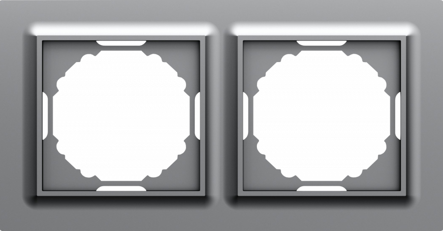 Рамка 2-я, Wave матовый серый, серия A07
