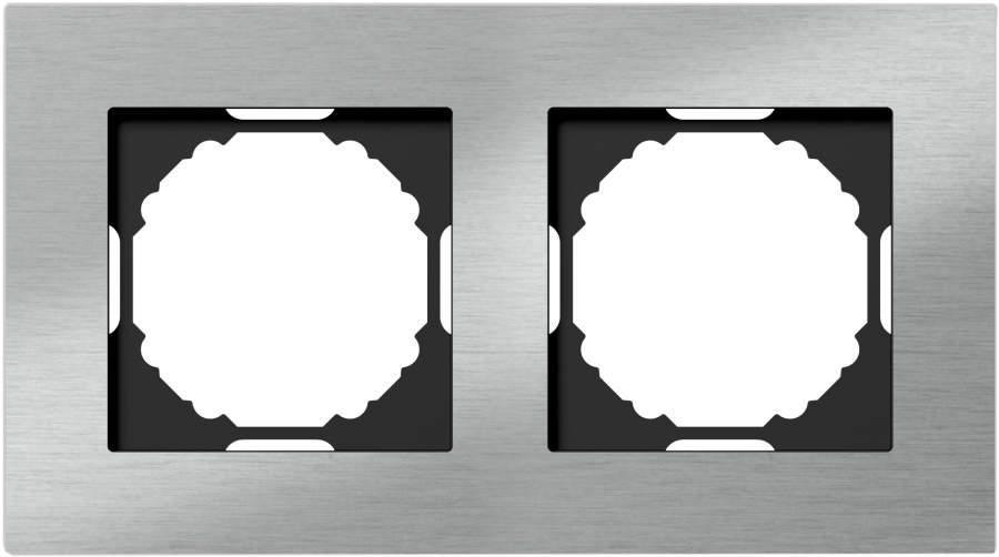 Рамка 2-я, Natural серебристый алюминий, серия A07