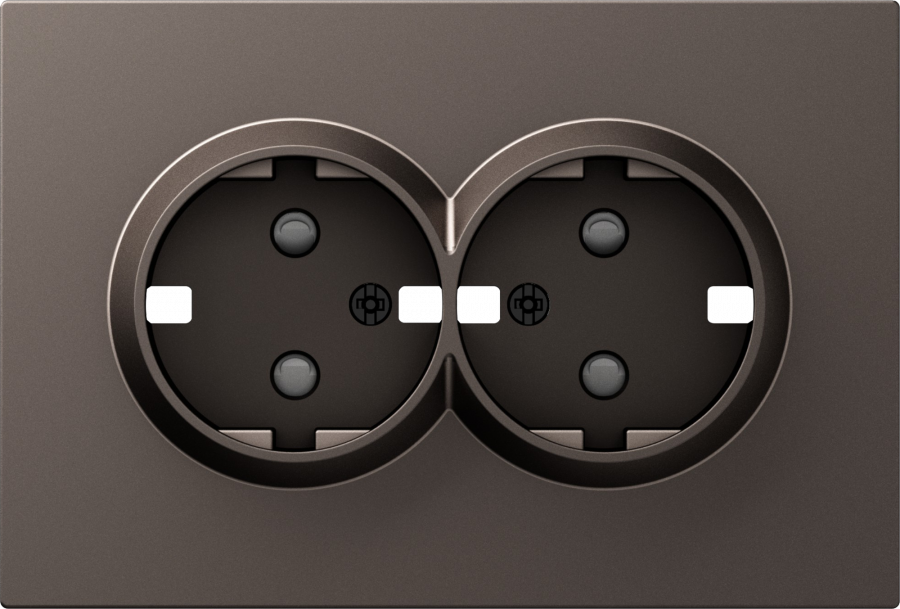 Накладка для розетки 2-й с заземлением, со шторками 16A 250 В~, мокко, серия S08