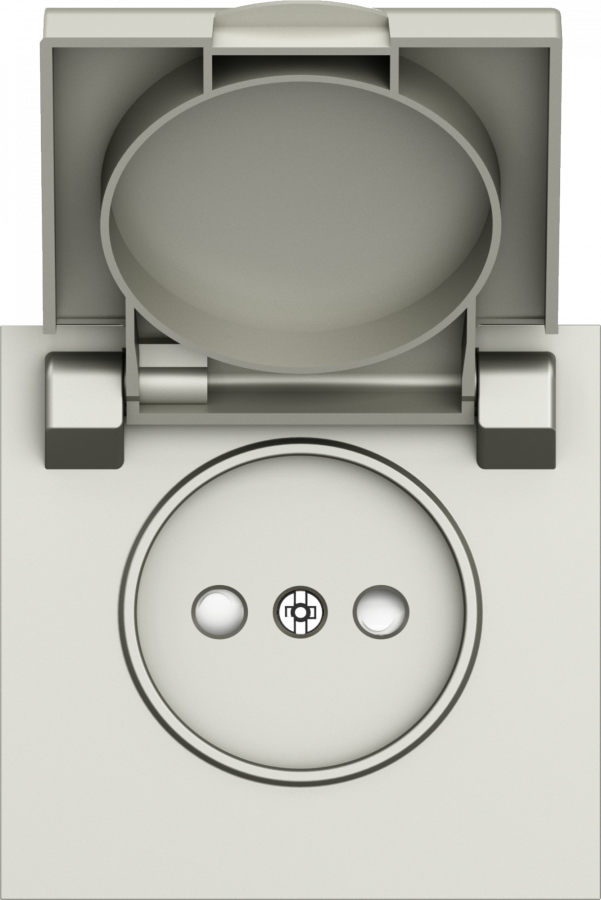 Накладка для розетки без заземления, с крышкой, 16A 250 В~, шампань, серия S08