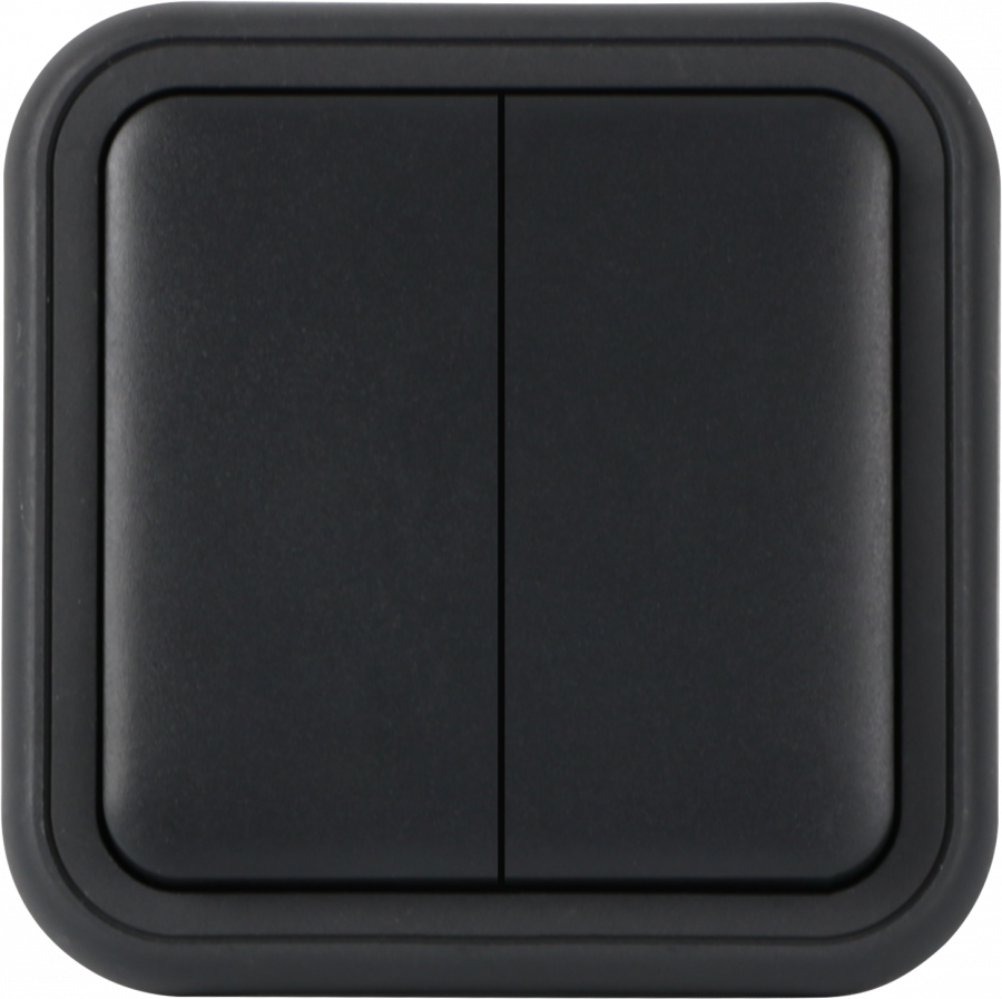 Рамка с клавишей для скрытой установки переключателя двухклавишного, цвет антрацит, IP55, серия W55