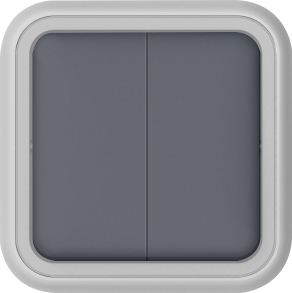 Переключатель 2-клавишный накладной, цвет серый, IP55, серия W55