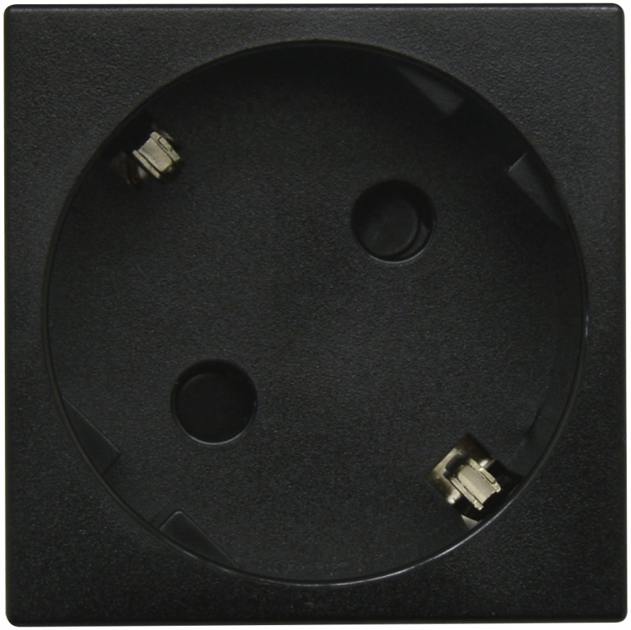 Розетка 2К+З нем.ст., 45 гр., с з/ш, черн. матовая (45х45мм), серия (тип) DF6