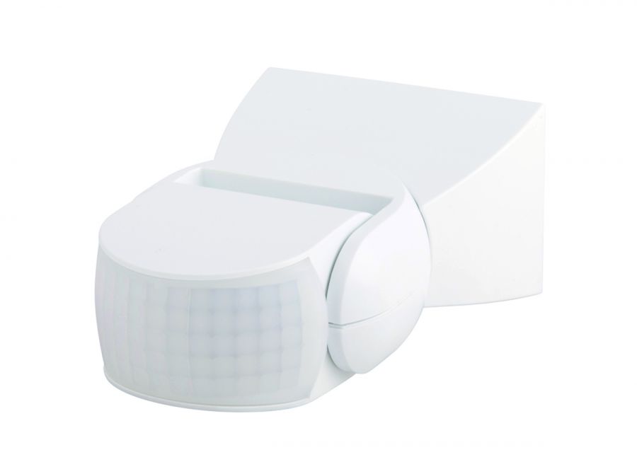 Датчик движения настенный, уличный, 3-x проводной, макс.1200 Вт, IP65, белый