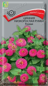 Цинния низкорослая Румба Розовая, 0,1 г (Поиск)