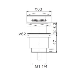 FRAP F62-9 Əlüzyuyan Çanaq Bas-Aç Klapanı, boz-2