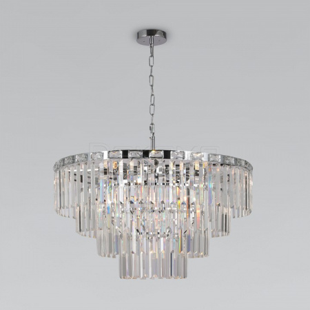 Подвесная люстра Elegante 10130/10 хром/прозрачный хрусталь Strotskis