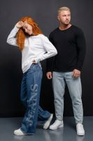 14403/1 набор футболок с дл.рукавом [белый+черный]