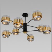 Люстра на штанге Arcada 70127/8 черный/дымчатый