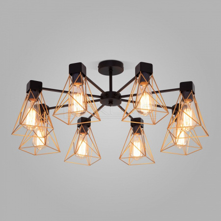 Люстра на штанге Trappola 70107/8 черный/латунь