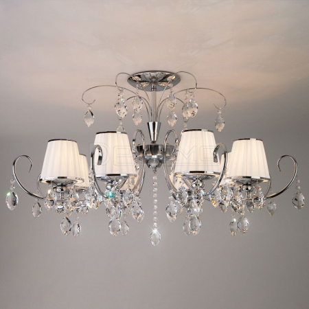 Люстра на штанге Rosalva 10021/8 хром/прозрачный хрусталь Strotskis