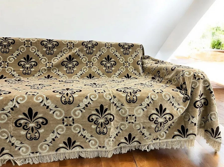 Комплект ковровых дивандеков  (220х180;2 накидки(90х180),Бежевый