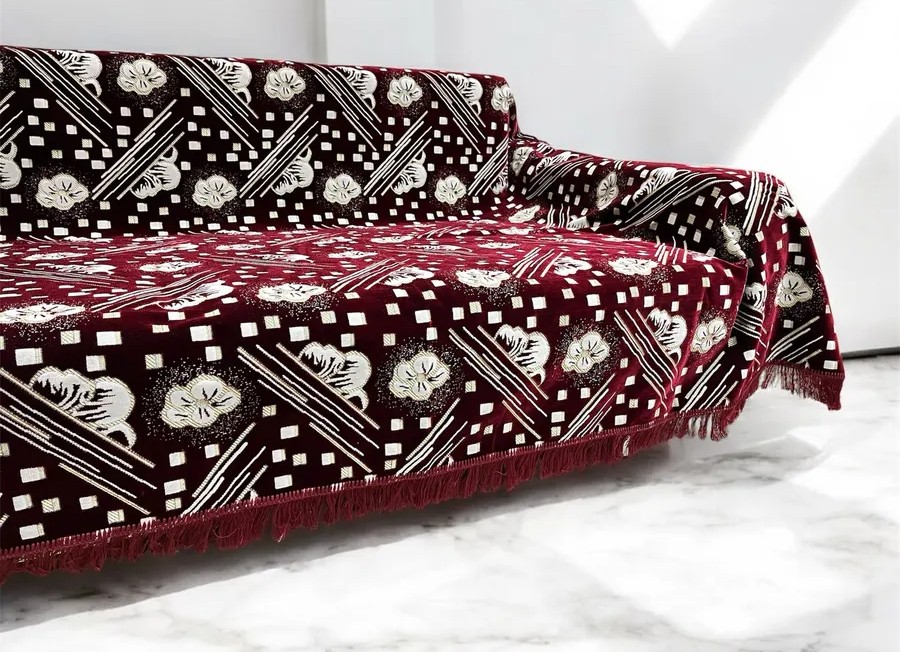 Комплект ковровых дивандеков (220х160;2 накидки(90х160),бордовый