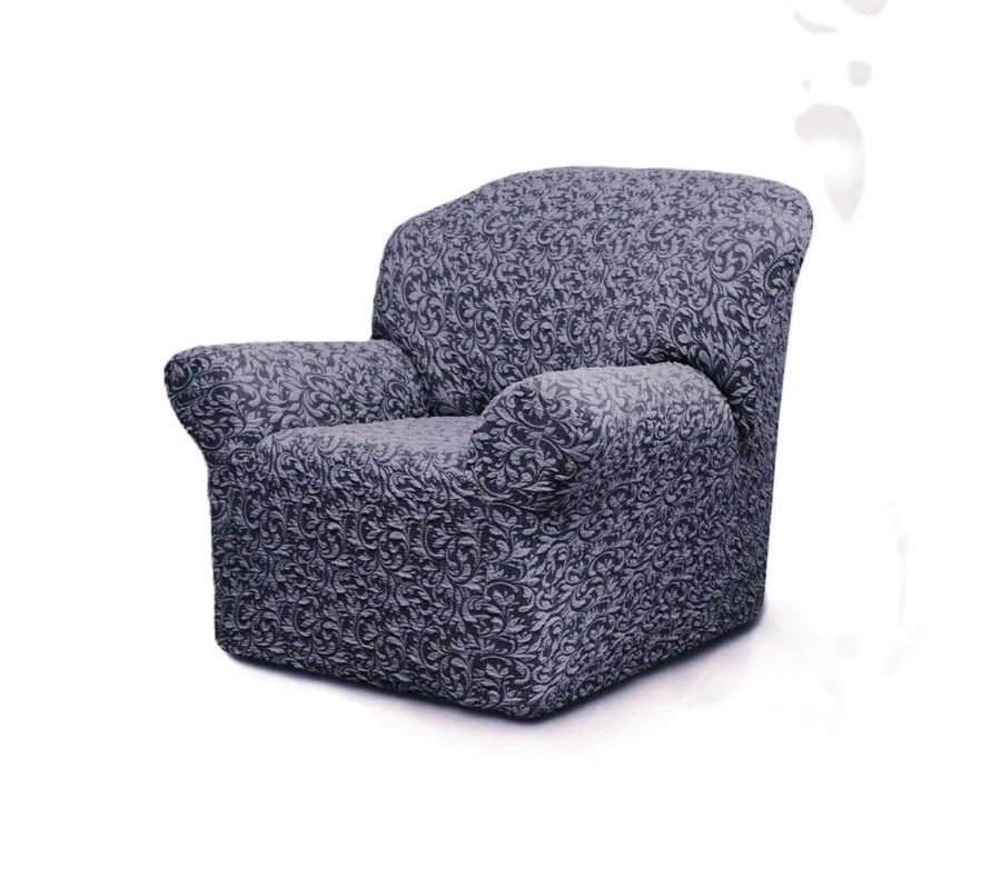 Чехол на кресло без оборки 1 шт. Жаккард ,серый