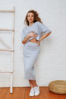 Костюм трикотажный с топом и юбкой 375 [серый]