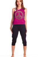 Женский домашний костюм с бриджами и майкой 33 [темно-розовый]