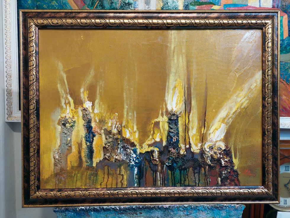 интерьерная энергокартина "Люди-свечи"