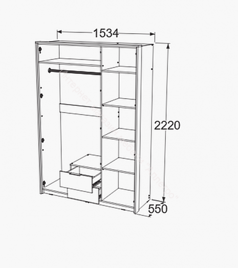 Шкаф 3-х дверный Ольга 4 Дуб золотистый/Креатель