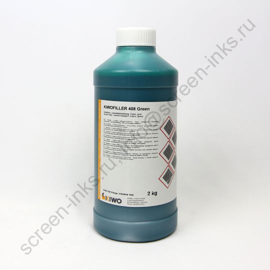 KIWOFILLER 408 GREEN, ретушь, устойчивая к растворителям, зеленая. Упаковка 2кг. Водорастворимая, средняя вязкость.