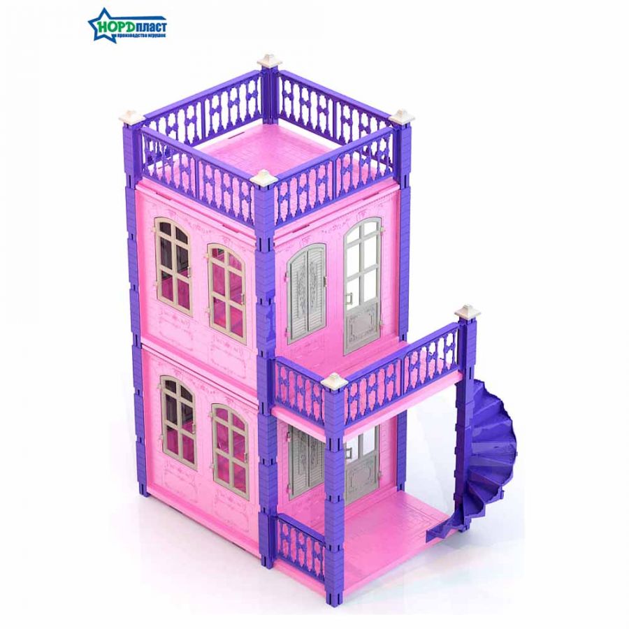 Домик для кукол "Замок Принцессы" (2 этажа) (розовый)