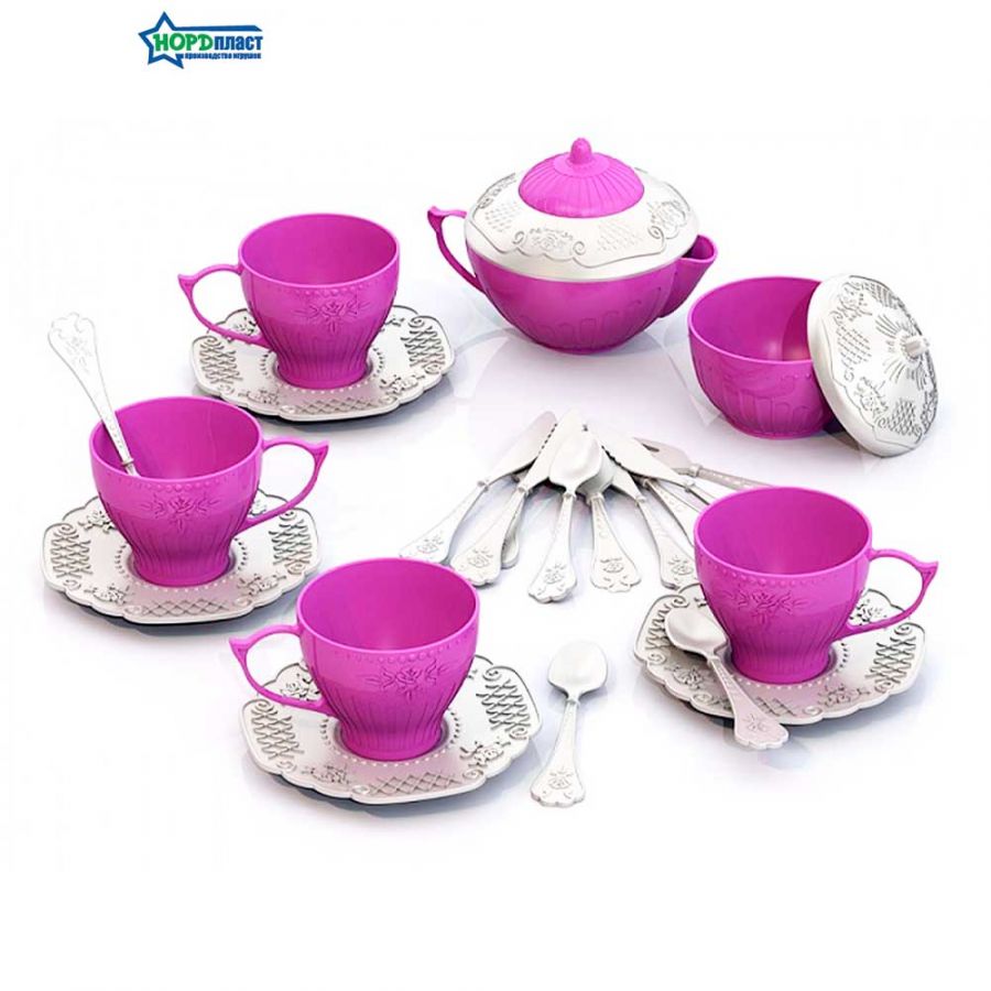 Набор посуды "Чайный сервиз "Волшебная Хозяюшка" (24 предм. в сетке)