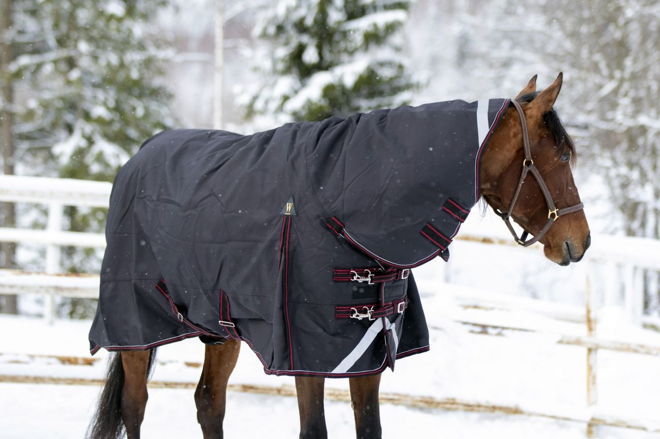 Непромокаемая попона с полной шеей "Horse Comfort" на утеплителе 300 г/м. 1200 ден. Суперкрепкая!