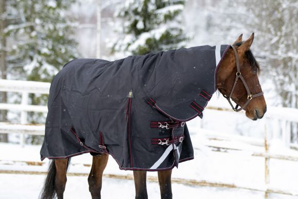 Непромокаемая попона с полной шеей "Horse Comfort" на утеплителе 300 г/м. 1200 ден. Суперкрепкая!