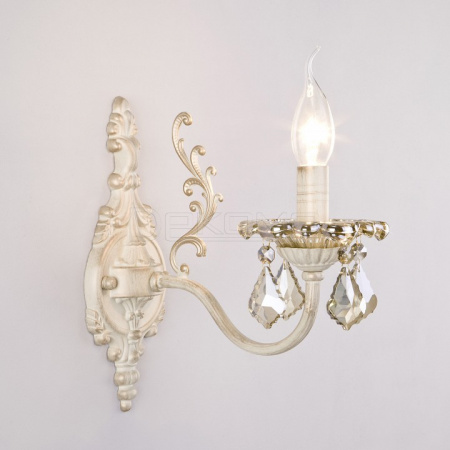 Бра Elisha 3281/1 белый с золотом/тонированный хрусталь Strotskis