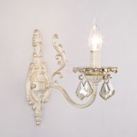 Бра Elisha 3281/1 белый с золотом/тонированный хрусталь Strotskis