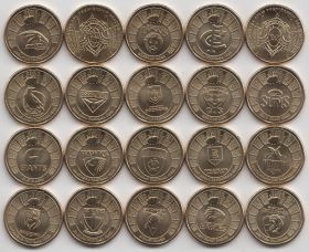 Австралия Набор 20 монет 1 доллар "Австралийская футбольная лига" 2024 год UNC