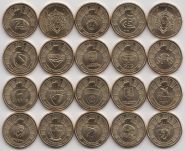 Австралия Набор 20 монет 1 доллар "Австралийская футбольная лига" 2024 год UNC