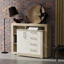 Комод 1 "Ольга 19" Дуб крафт белый/Дуб крафт серый