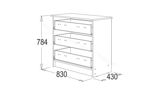 Комод "Фант" с 3-мя ящиками