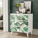 Комод - 2 (Фант) Белый/Белые цветы