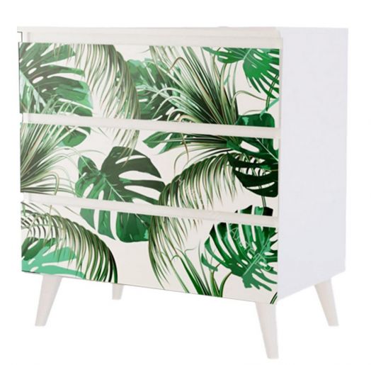 Комод - 2 (Фант) Белый/Белые цветы