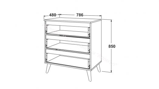 Комод - 2 (Фант) Белый/Круги