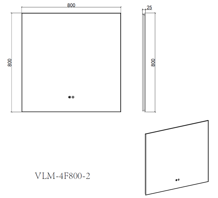 Зеркало квадратное Vincea VLM-4F800GM-2 80х80 см ФОТО